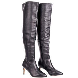 Charles David Women Piano OTK Black Leather Pointy Zip Fashion Boots size 8.5